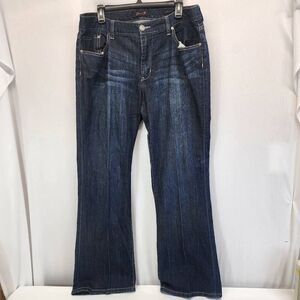 Seven7 Women's Size 16 Flare Denim Blue Jeans Plus Western Cowboy Boots